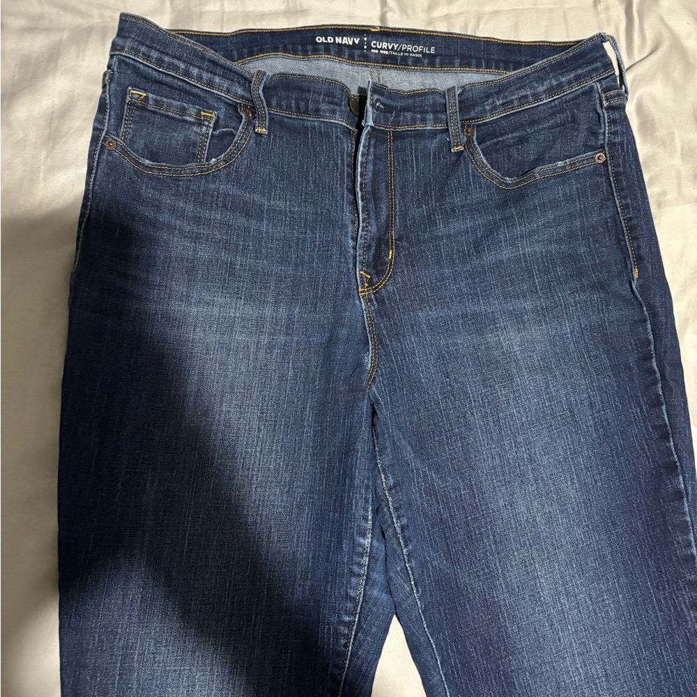 Old Navy Women's Classic Straight Leg Jeans - Dark Blue
